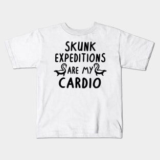 Skunk Cardio Sports Pet Eating Garbage Kids T-Shirt